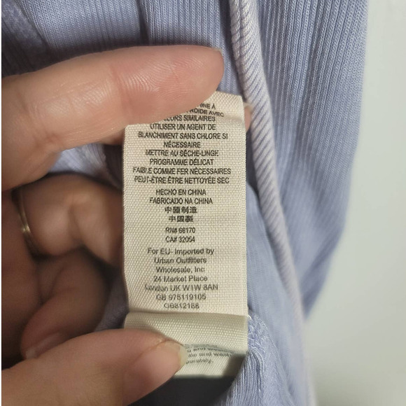 Free People Scarlett Tank Size S Tie Neck Sleeveless Stretch Top Cami Blue - Picture 7 of 8